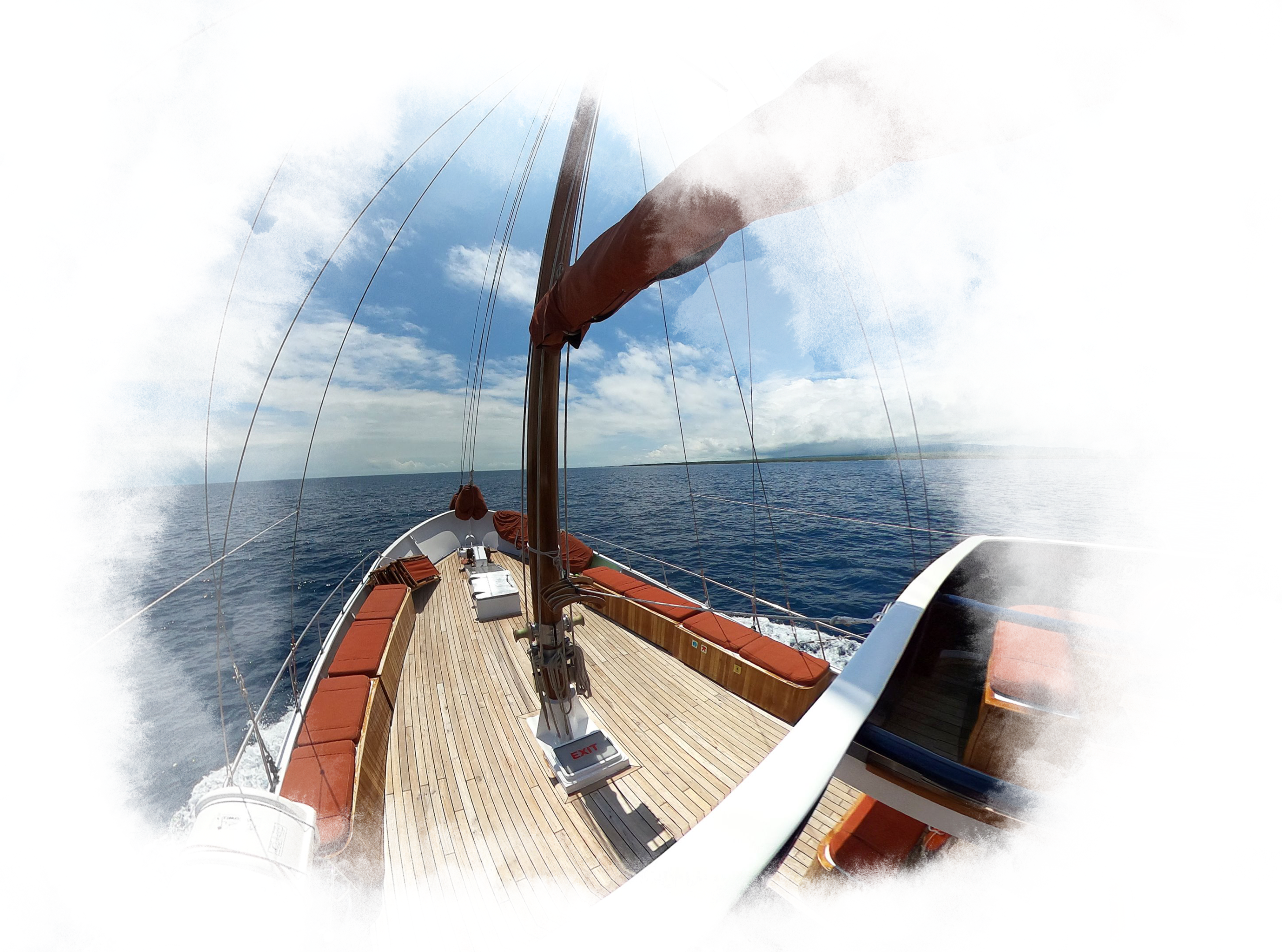 A view of the Samba ship bow and deck.